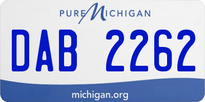 MI license plate DAB2262