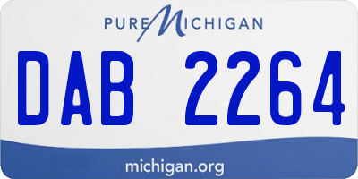 MI license plate DAB2264