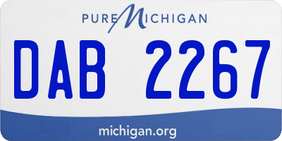MI license plate DAB2267