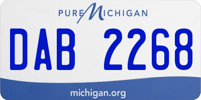 MI license plate DAB2268