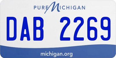 MI license plate DAB2269