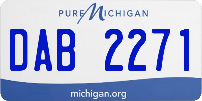 MI license plate DAB2271
