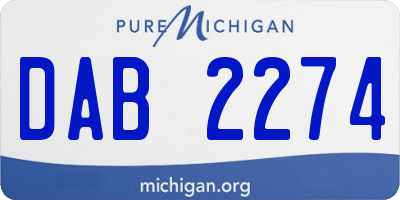 MI license plate DAB2274