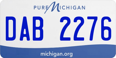 MI license plate DAB2276