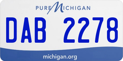 MI license plate DAB2278