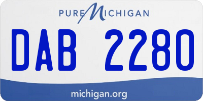 MI license plate DAB2280