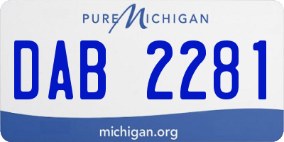 MI license plate DAB2281