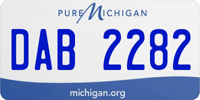 MI license plate DAB2282