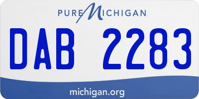 MI license plate DAB2283