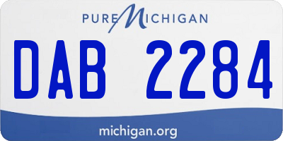 MI license plate DAB2284