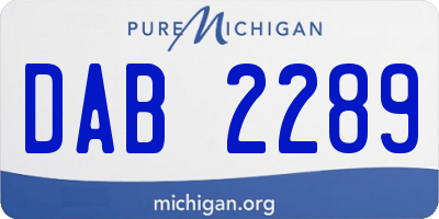 MI license plate DAB2289