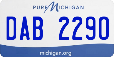MI license plate DAB2290
