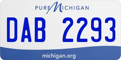 MI license plate DAB2293