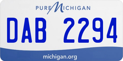 MI license plate DAB2294