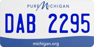 MI license plate DAB2295