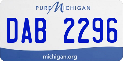 MI license plate DAB2296