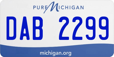 MI license plate DAB2299