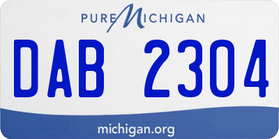 MI license plate DAB2304