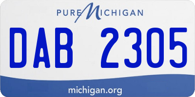 MI license plate DAB2305