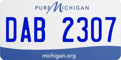 MI license plate DAB2307