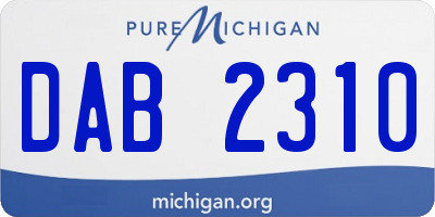 MI license plate DAB2310