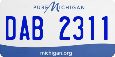 MI license plate DAB2311