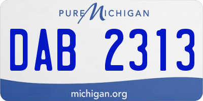 MI license plate DAB2313