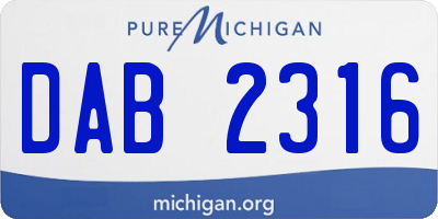 MI license plate DAB2316