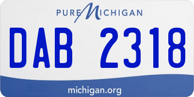 MI license plate DAB2318