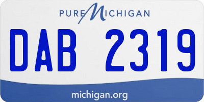 MI license plate DAB2319