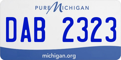 MI license plate DAB2323
