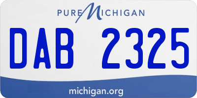 MI license plate DAB2325