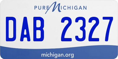 MI license plate DAB2327