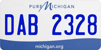 MI license plate DAB2328