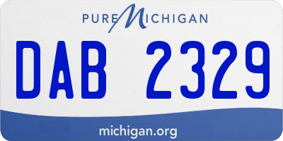 MI license plate DAB2329