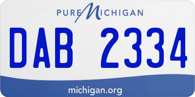 MI license plate DAB2334