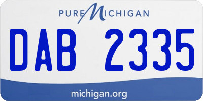 MI license plate DAB2335