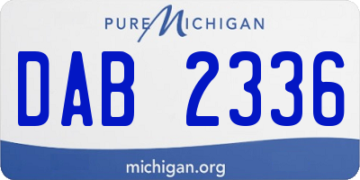 MI license plate DAB2336