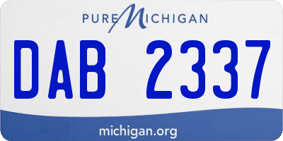 MI license plate DAB2337
