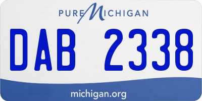 MI license plate DAB2338