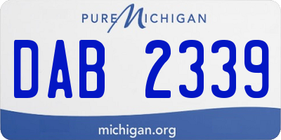 MI license plate DAB2339