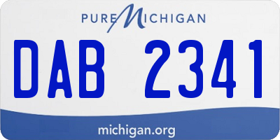 MI license plate DAB2341