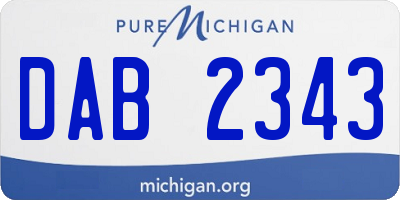 MI license plate DAB2343