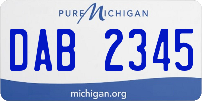 MI license plate DAB2345