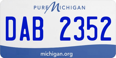MI license plate DAB2352