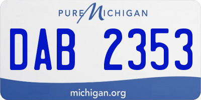 MI license plate DAB2353