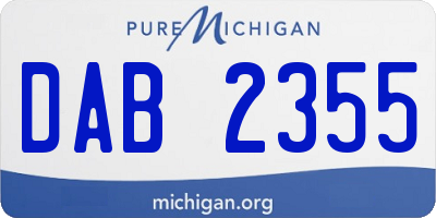 MI license plate DAB2355