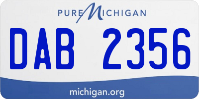 MI license plate DAB2356
