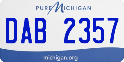 MI license plate DAB2357