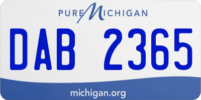 MI license plate DAB2365